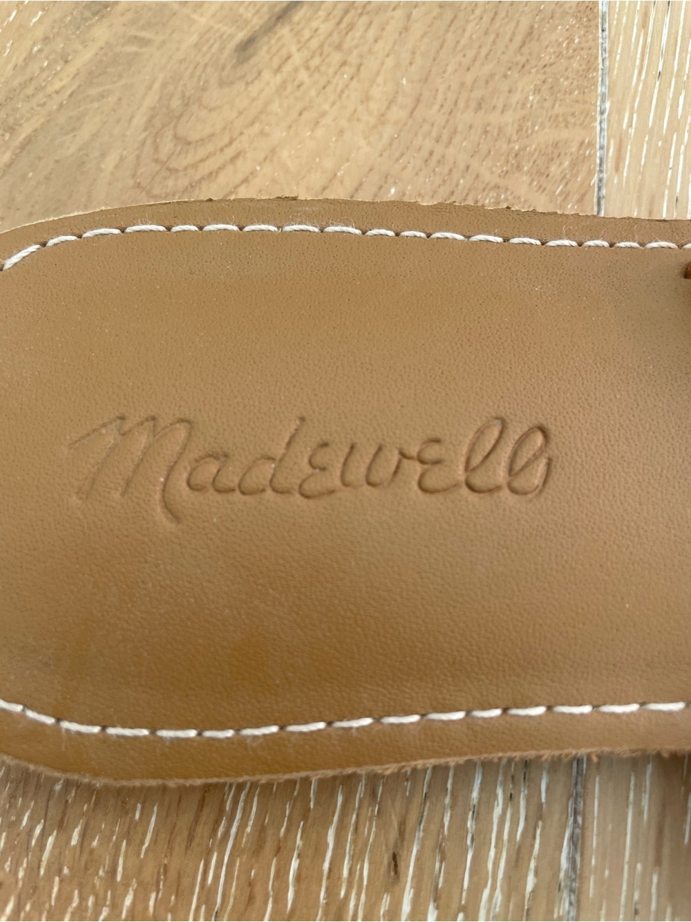Madewell Cognac Leather Double-Strap Slide Sandals - Picture 3 of 3